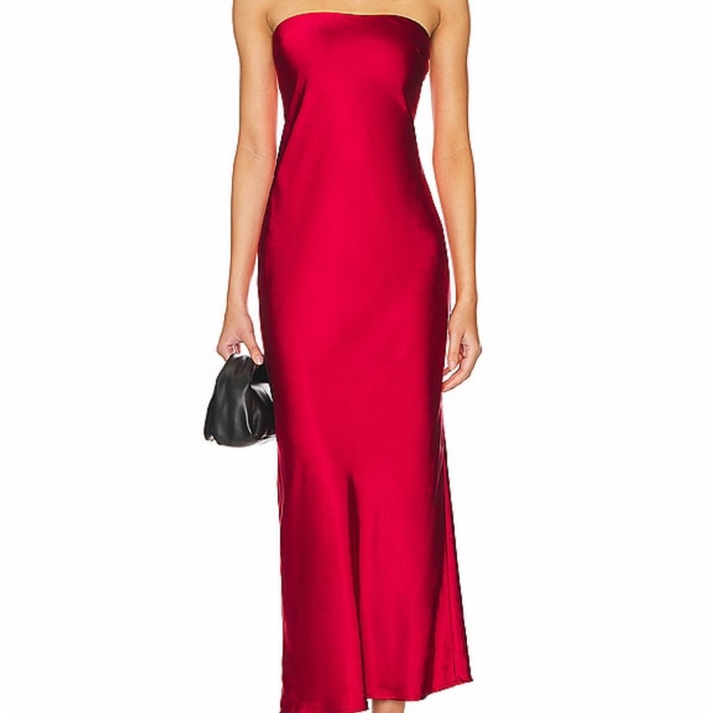 Emma Strapless Maxi Dress in Red